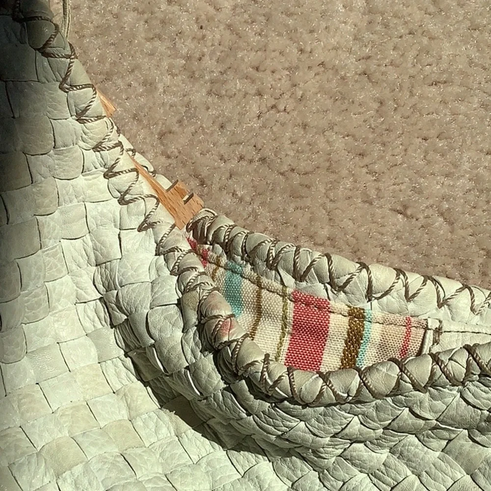 Fossil genuine leather handbag, cream, hobo